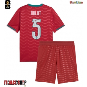 Portogallo Diogo Dalot #5 Prima Maglia Bambino Mondiali 2026 Manica Corta (+ Pantaloni corti)